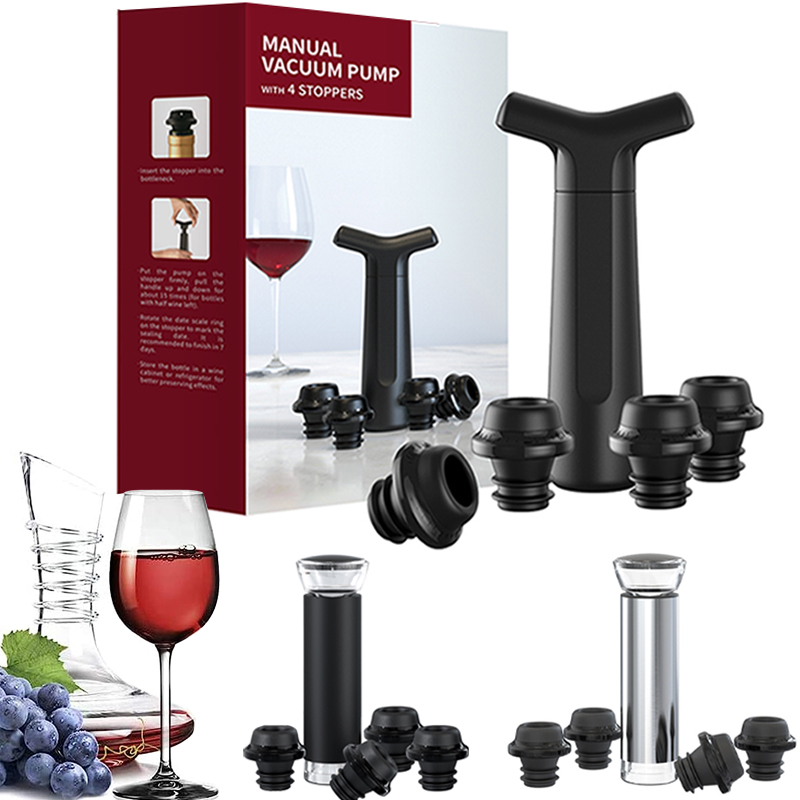 Wine Preservation Pump - Tappi per vino sottovuoto Tappi per