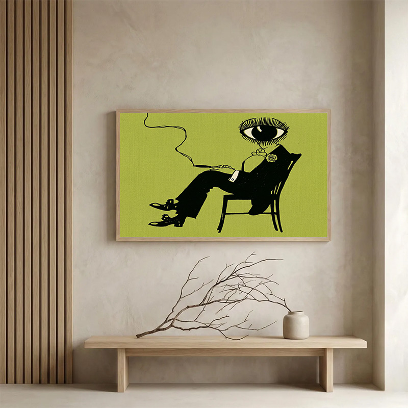 Home Bar Set - Quadro astratto surreale con figura e