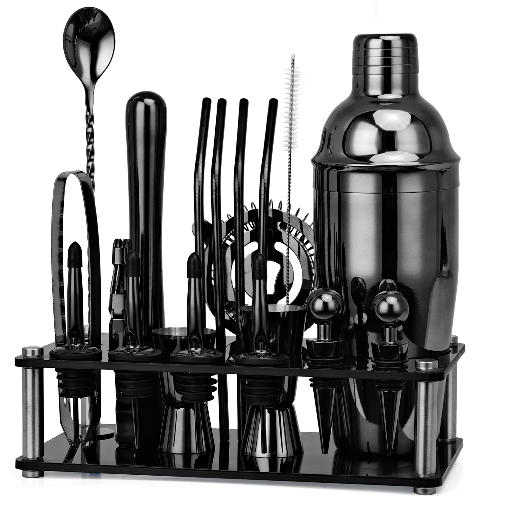 Boston Shaker Set - 20 pz nero/oro rosa/argento 800/750/600ml Boston