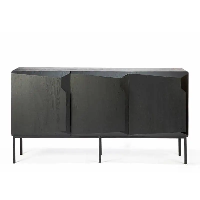 Home Bar Lounge - Vetrina nera in legno massello Ingresso